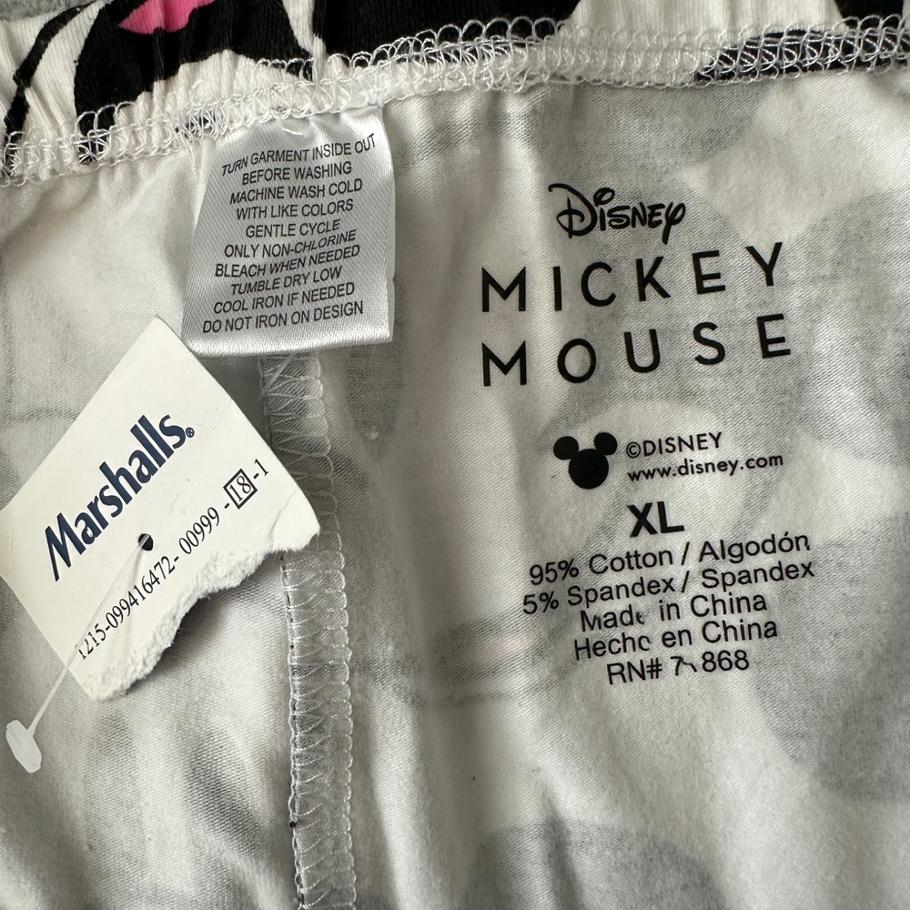 Disney Mickey Mouse Face Womens Biker Shorts Black White XL Cotton Spandex NWT - Picture 6 of 6